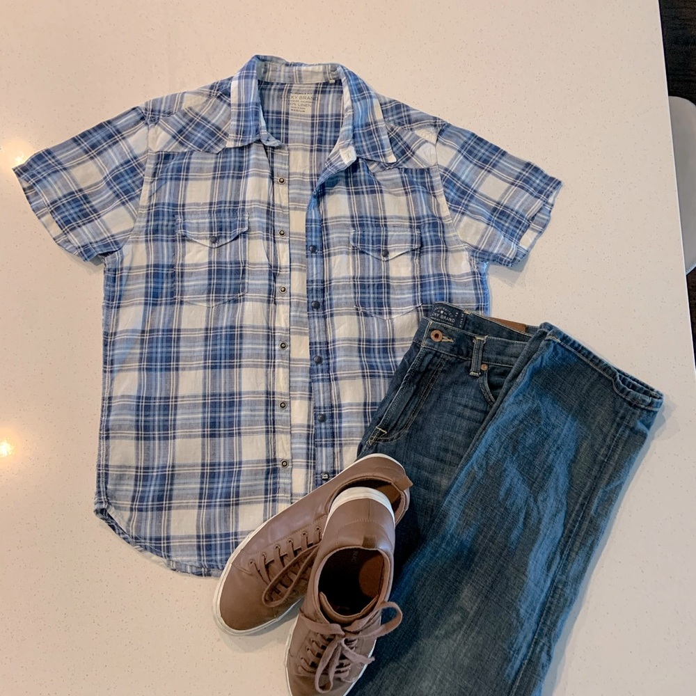 LUCKY BRAND 100% Linen button down